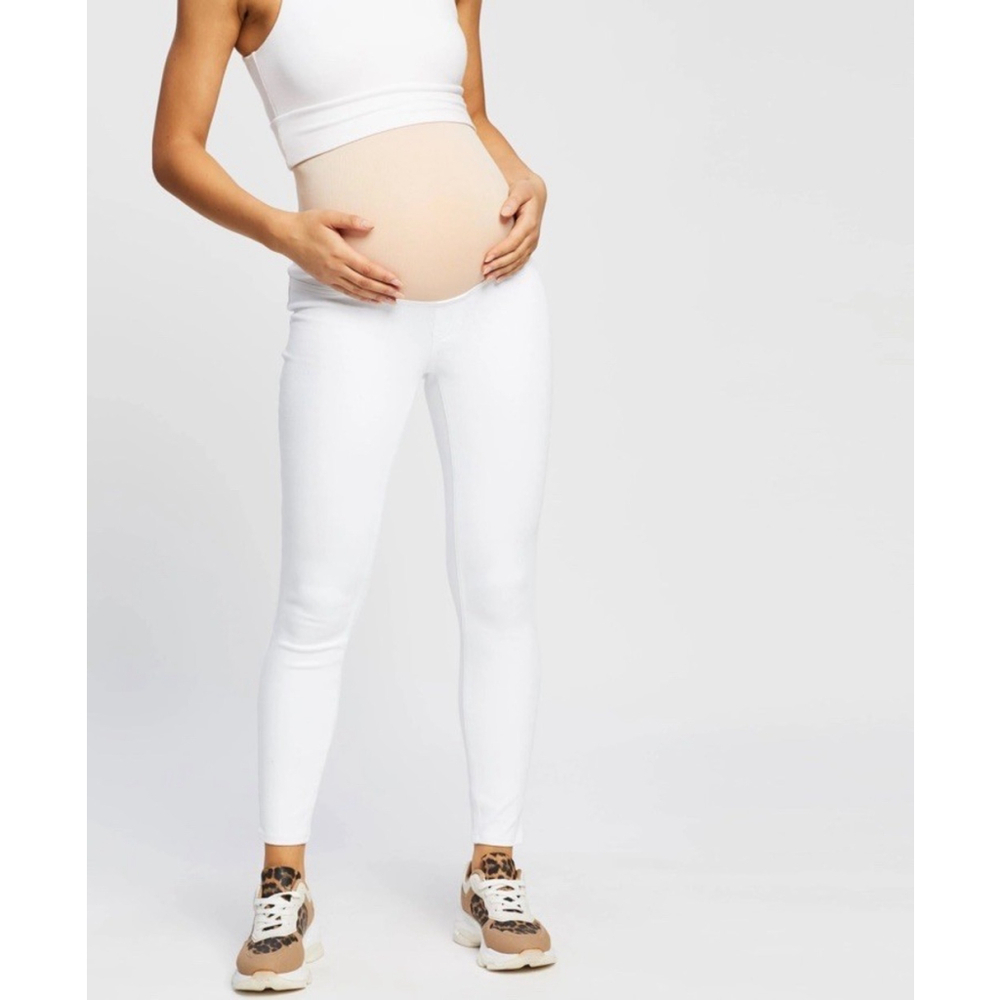 SPANX Mama Ankle Jean-Ish Leggings Women’s XS White Skinny Maternity Stretch NWT